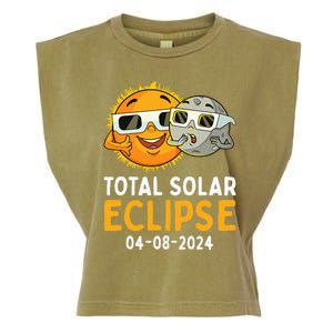 Total Solar Eclipse 2024 Glasses Funny Sun Moon Garment-Dyed Women's Muscle Tee