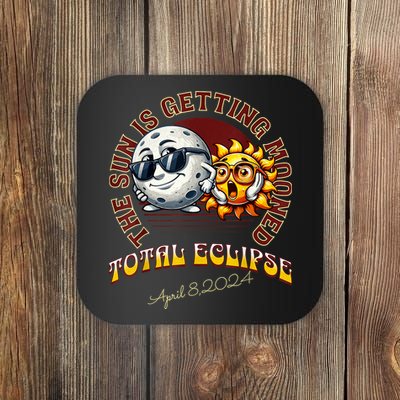Total Solar Eclipse Chase 2024 Sun Is Getting Mooned Coaster