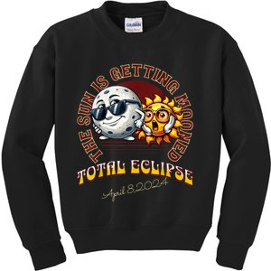 Total Solar Eclipse Chase 2024 Sun Is Getting Mooned Kids Sweatshirt