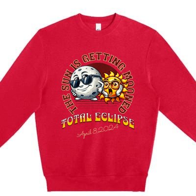 Total Solar Eclipse Chase 2024 Sun Is Getting Mooned Premium Crewneck Sweatshirt