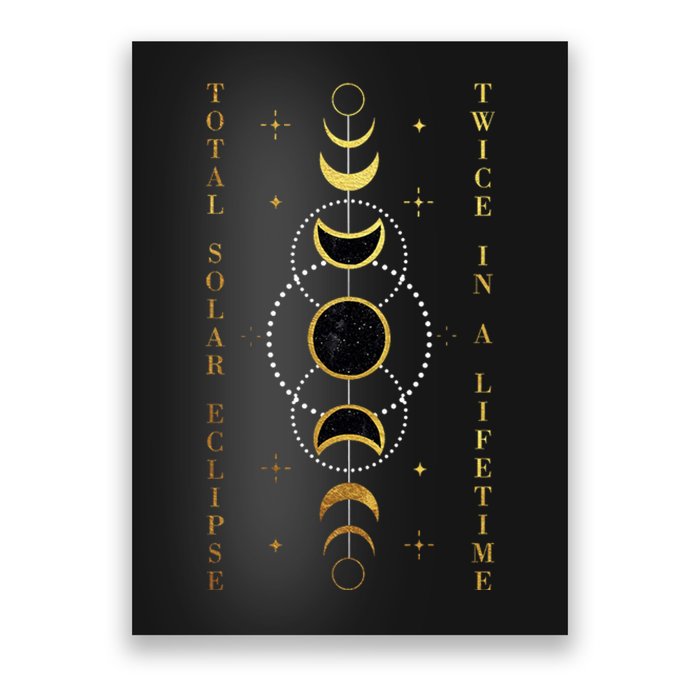 Total Solar Eclipse Twice In Lifetime April 08 2024 Gift Design Poster