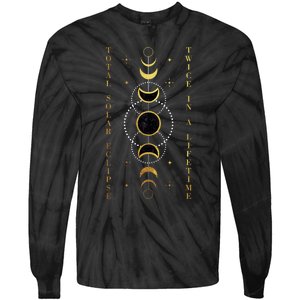 Total Solar Eclipse Twice In Lifetime April 08 2024 Gift Design Tie-Dye Long Sleeve Shirt