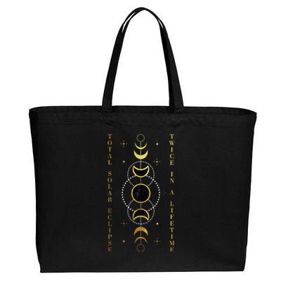 Total Solar Eclipse Twice In Lifetime April 08 2024 Gift Design Cotton Canvas Jumbo Tote