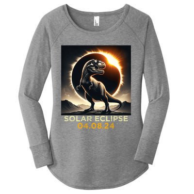 Total Solar Eclipse Trex April 8 2024 America Solar Eclipse Women's Perfect Tri Tunic Long Sleeve Shirt