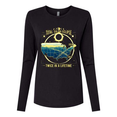 Total Solar Eclipse Twice In A Lifetime 2024 Womens Cotton Relaxed Long Sleeve T-Shirt