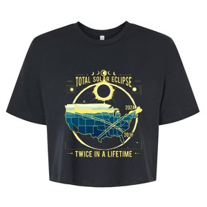 Total Solar Eclipse Twice In A Lifetime 2024 Bella+Canvas Jersey Crop Tee