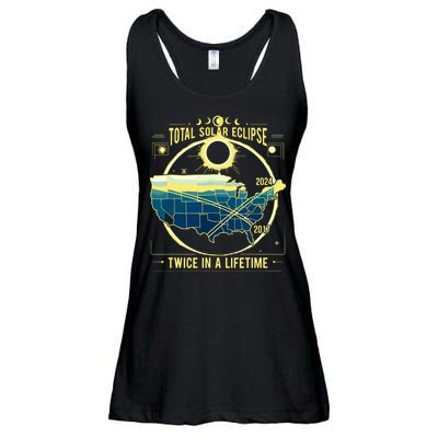 Total Solar Eclipse Twice In A Lifetime 2024 Ladies Essential Flowy Tank