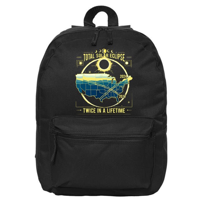 Total Solar Eclipse Twice In A Lifetime 2024 16 in Basic Backpack