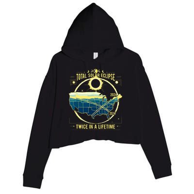 Total Solar Eclipse Twice In A Lifetime 2024 Crop Fleece Hoodie