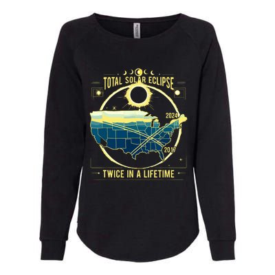 Total Solar Eclipse Twice In A Lifetime 2024 Womens California Wash Sweatshirt