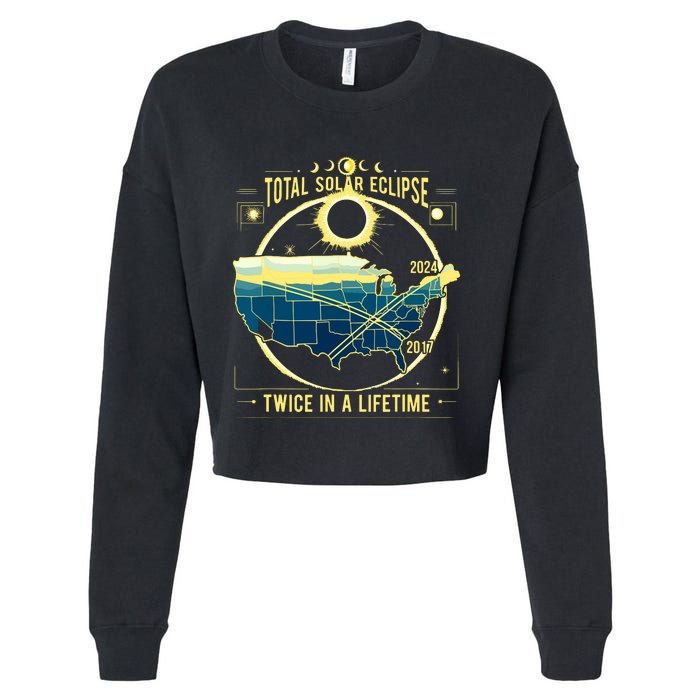 Total Solar Eclipse Twice In A Lifetime 2024 Cropped Pullover Crew