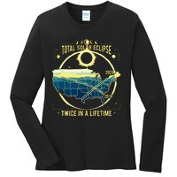 Total Solar Eclipse Twice In A Lifetime 2024 Ladies Long Sleeve Shirt