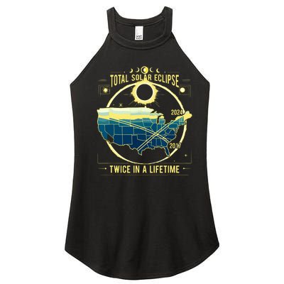 Total Solar Eclipse Twice In A Lifetime 2024 Women's Perfect Tri Rocker Tank