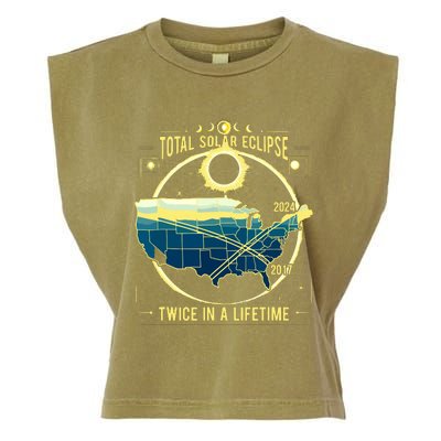 Total Solar Eclipse Twice In A Lifetime 2024 Garment-Dyed Women's Muscle Tee