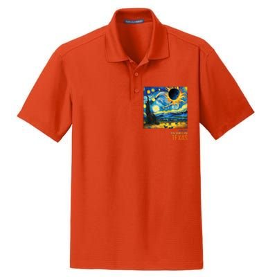 Total Solar Eclipse 2024 Texas Painting Dry Zone Grid Polo