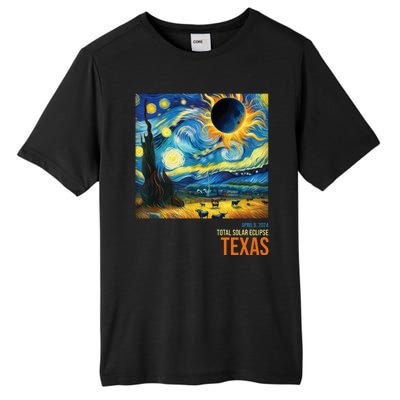 Total Solar Eclipse 2024 Texas Painting Tall Fusion ChromaSoft Performance T-Shirt