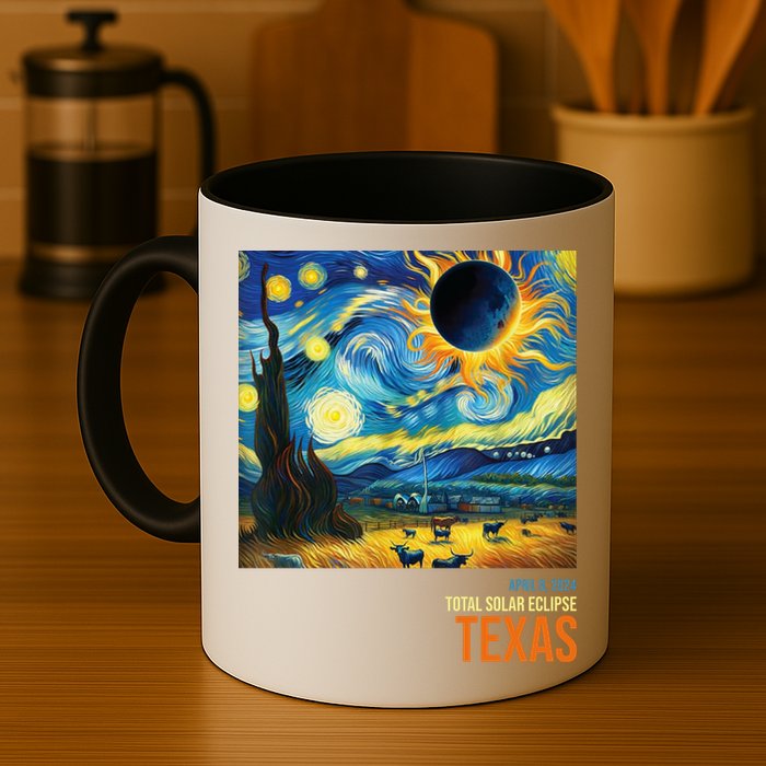 Total Solar Eclipse 2024 Texas Painting Mug
