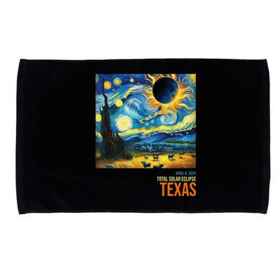 Total Solar Eclipse 2024 Texas Painting Microfiber Hand Towel