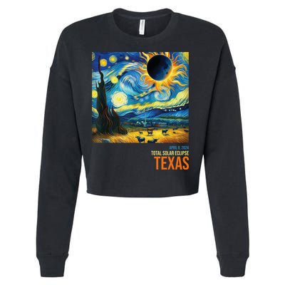 Total Solar Eclipse 2024 Texas Painting Cropped Pullover Crew