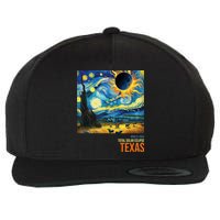 Total Solar Eclipse 2024 Texas Painting Wool Snapback Cap