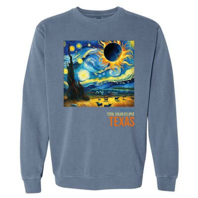 Total Solar Eclipse 2024 Texas Painting Garment-Dyed Sweatshirt