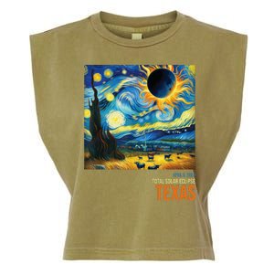 Total Solar Eclipse 2024 Texas Painting Garment-Dyed Women's Muscle Tee