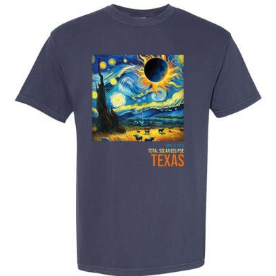 Total Solar Eclipse 2024 Texas Painting Garment-Dyed Heavyweight T-Shirt