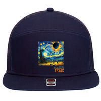 Total Solar Eclipse 2024 Texas Painting 7 Panel Mesh Trucker Snapback Hat