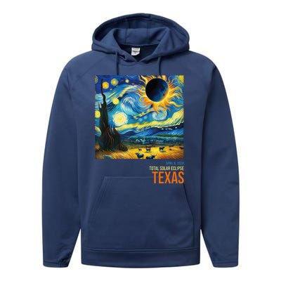 Total Solar Eclipse 2024 Texas Painting Performance Fleece Hoodie