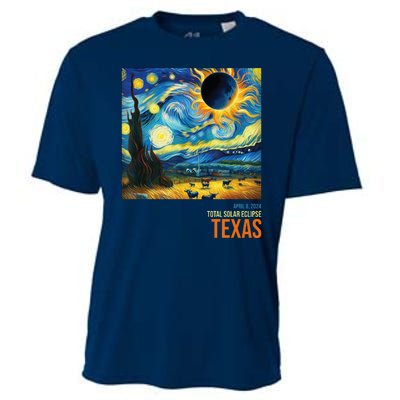 Total Solar Eclipse 2024 Texas Painting Cooling Performance Crew T-Shirt