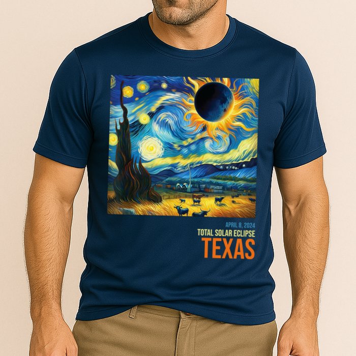 Total Solar Eclipse 2024 Texas Painting Performance Shirt