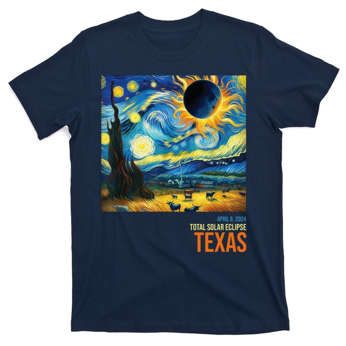 Total Solar Eclipse 2024 Texas Painting T-Shirt