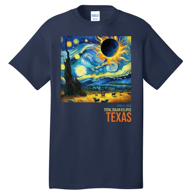 Total Solar Eclipse 2024 Texas Painting Tall T-Shirt