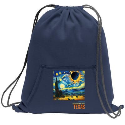 Total Solar Eclipse 2024 Texas Painting Sweatshirt Cinch Pack Bag