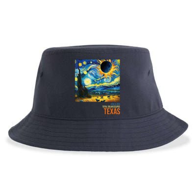 Total Solar Eclipse 2024 Texas Painting Sustainable Bucket Hat