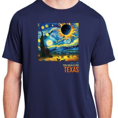 Total Solar Eclipse 2024 Texas Painting Adult ChromaSoft Performance T-Shirt