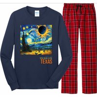 Total Solar Eclipse 2024 Texas Painting Long Sleeve Pajama Set