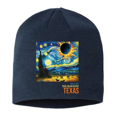 Total Solar Eclipse 2024 Texas Painting Sustainable Beanie