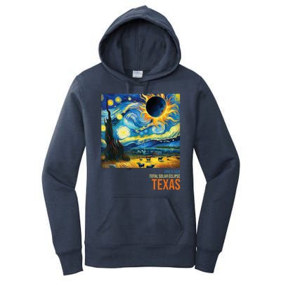 Total Solar Eclipse 2024 Texas Painting Women's Pullover Hoodie