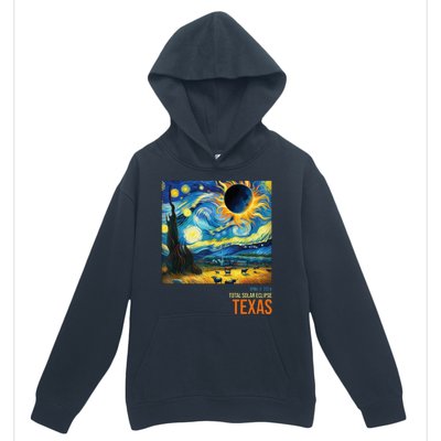 Total Solar Eclipse 2024 Texas Painting Urban Pullover Hoodie