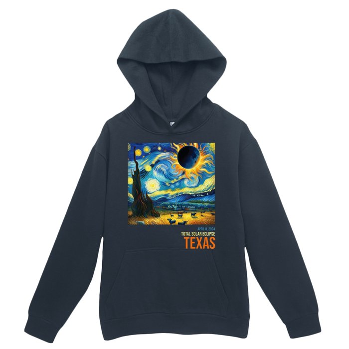 Total Solar Eclipse 2024 Texas Painting Urban Pullover Hoodie