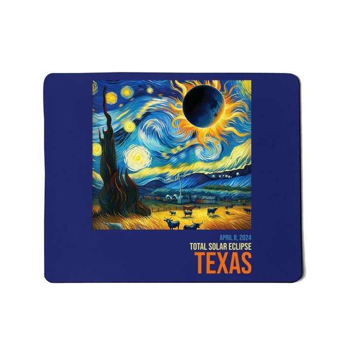 Total Solar Eclipse 2024 Texas Painting Mousepad