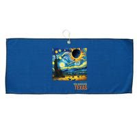 Total Solar Eclipse 2024 Texas Painting Large Microfiber Waffle Golf Towel