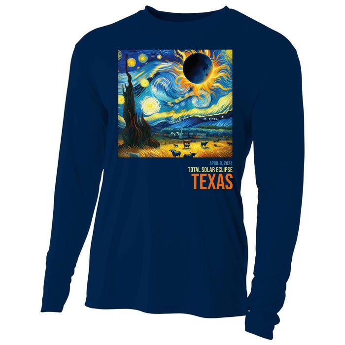 Total Solar Eclipse 2024 Texas Painting Cooling Performance Long Sleeve Crew