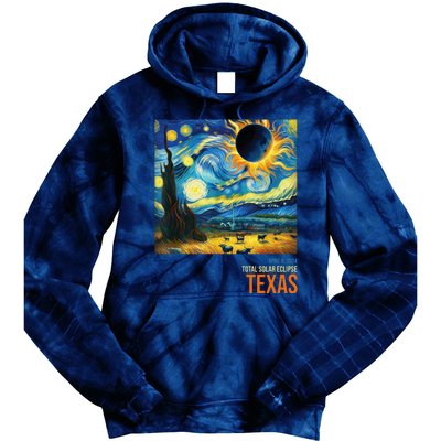 Total Solar Eclipse 2024 Texas Painting Tie Dye Hoodie