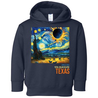 Total Solar Eclipse 2024 Texas Painting Toddler Hoodie