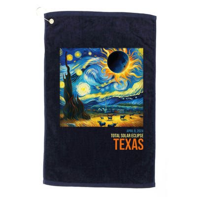 Total Solar Eclipse 2024 Texas Painting Platinum Collection Golf Towel