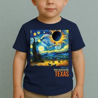 Total Solar Eclipse 2024 Texas Painting Toddler T-Shirt