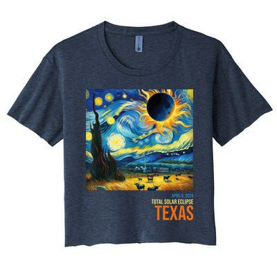 Total Solar Eclipse 2024 Texas Painting Crop Top