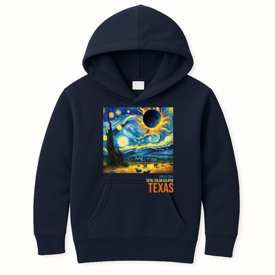 Total Solar Eclipse 2024 Texas Painting Kids Hoodie